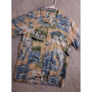 Vintage Paradise Found Shirt Mens Small Camp Key West Florida Graphic 100% Rayon
